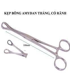 Kẹp bông amydan thẳng, có rãnh (Mã D82062)