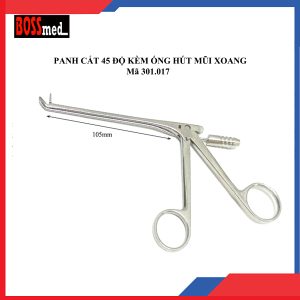 Panh cắt 45 độ kèm ống hút mũi xoang